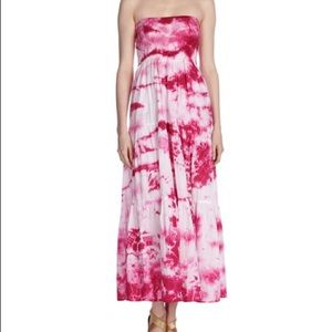 WOMENS MICHAEL KORS Tie-Dye Strapless Tiered Maxi Dress Freesia Size XXS💗👗💞💕
